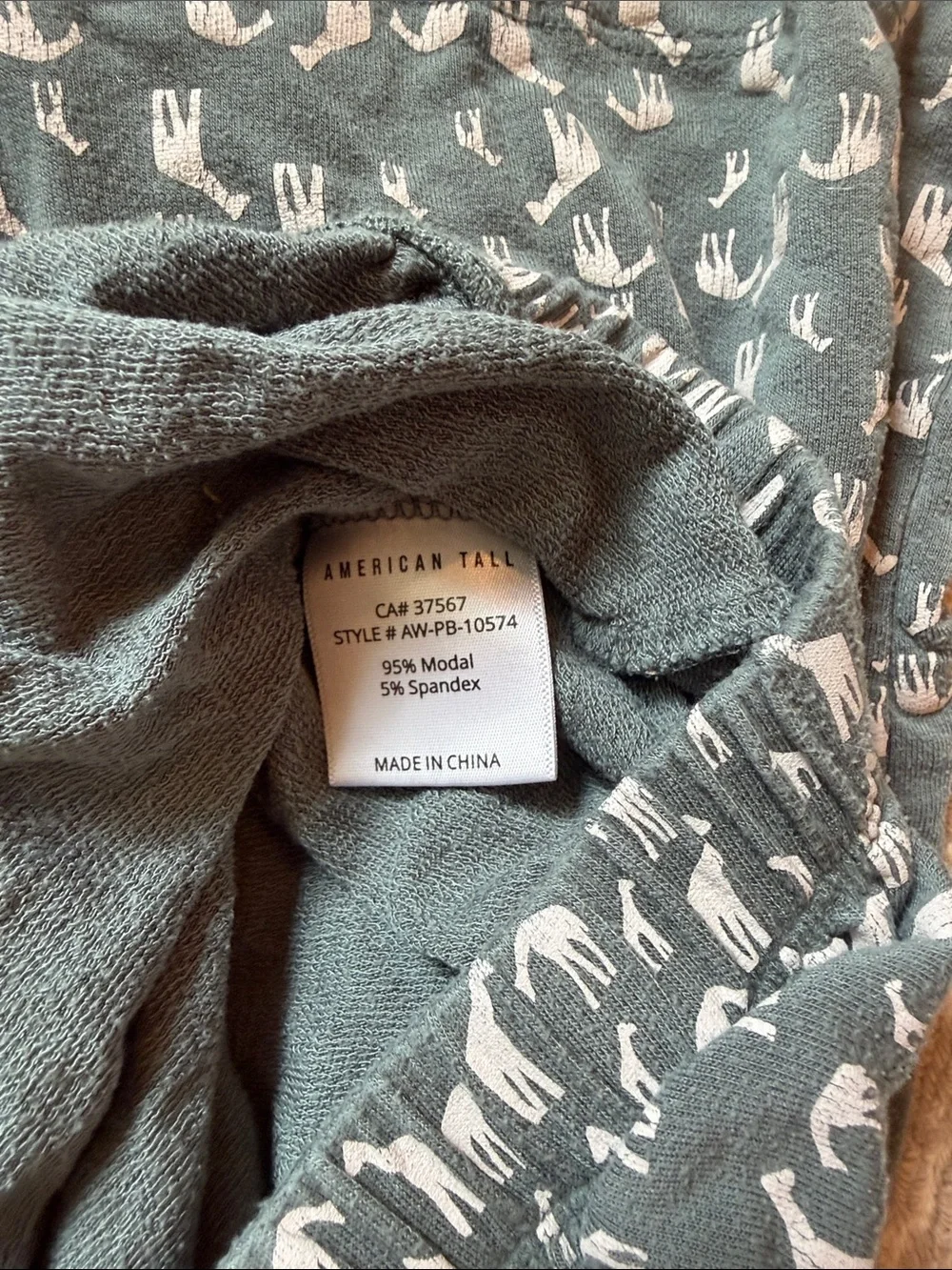 Women's Sage Green Printed Wide-Leg Pajama Pants